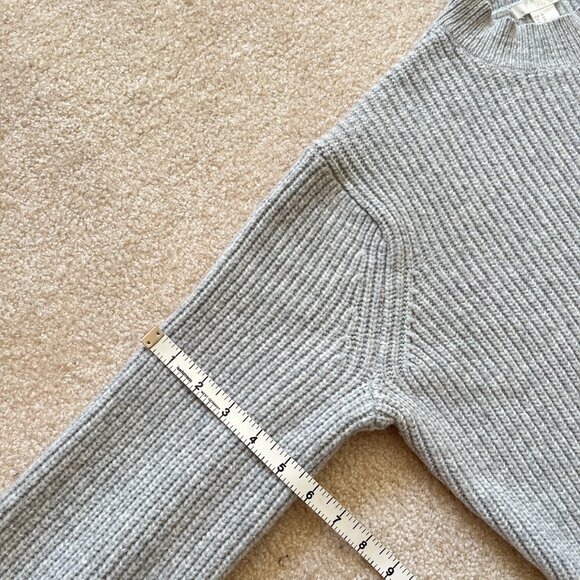 H&M Heather Grey Ribbed Mock-Neck Knit Sweater – XS, Wool, Fall, Winter - Picture 10 of 12